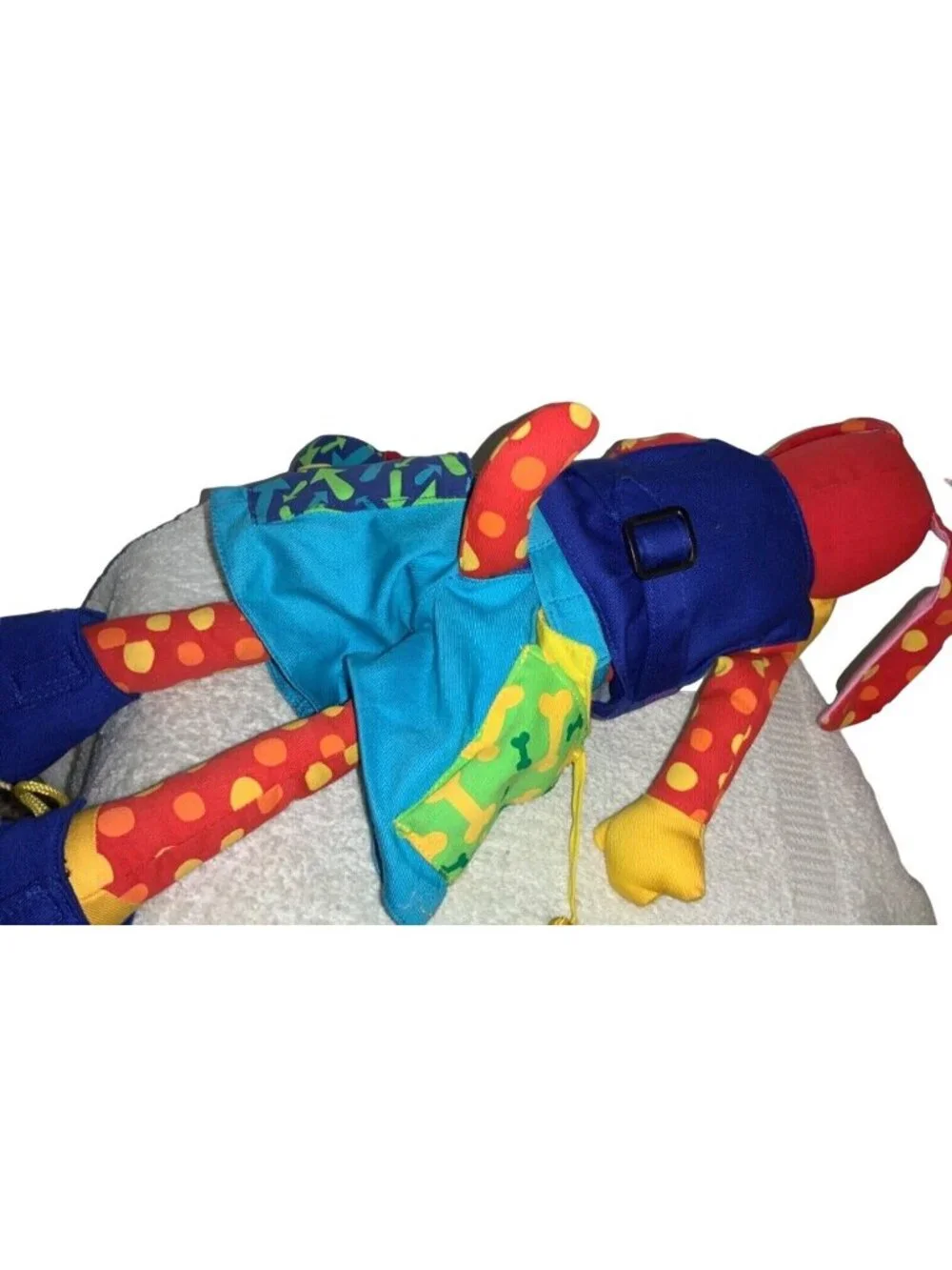 Plush Puppy Dog Zip Button Snap Tie Buckle Learning Educational Plush Toy